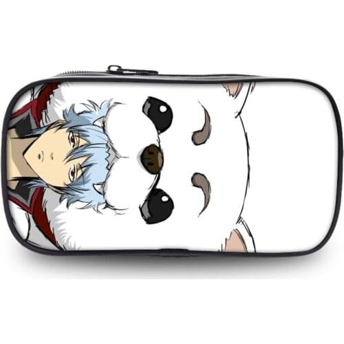 Gintama Sakata Gintoki Elizabeth Anime Wallet 8 Inch Pencil Case School Supplies Stationery Storage Bag Boys Girls Gifts