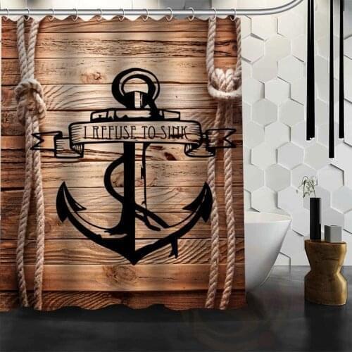 Best Nice Custom Wood And Anchor Shower Curtain Bath Curtain Waterproof Fabric Bathroom MORE SIZE WJY&40