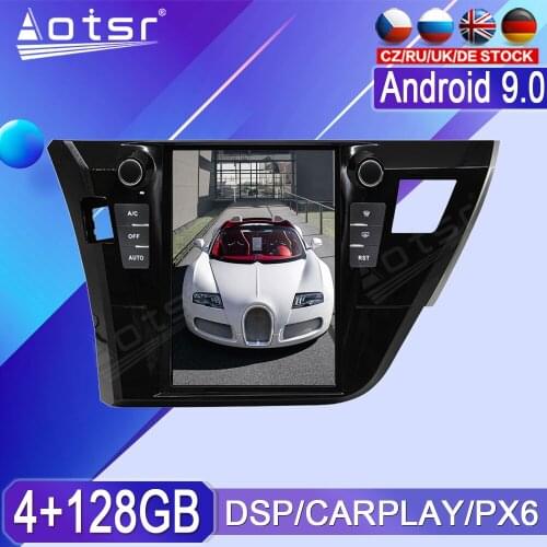 4+128GB For Toyota Corolla Android Radio Tape Recorder 2013-2017 Car Multimedia Player Stereo Head Unit PX6 Tesla GPS Navi Audio
