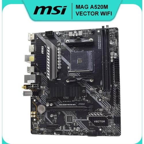 MSI MAG A520M VECTOR WIFI Motherboards Socket AM4 DDR4 64GB Support Ryzen AMD A520 M.2 PCI-E 3.0 Micro ATX Used PC Motherboard