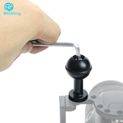 BGNing Metal 1inch Ball Tripod Head Mount Light Stand Holder w/ 1/4 M5 Adjustable Screw for GoPro 9 8 Action Camera Accessories
