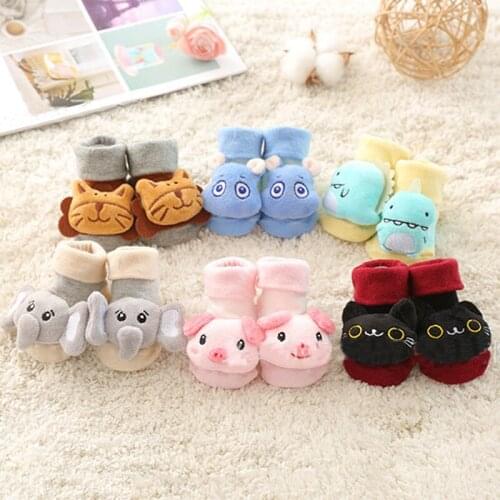 Fashion Cartoon Baby Socks Anti-Slip Newborn Floor Cotton Socks Warm Boots