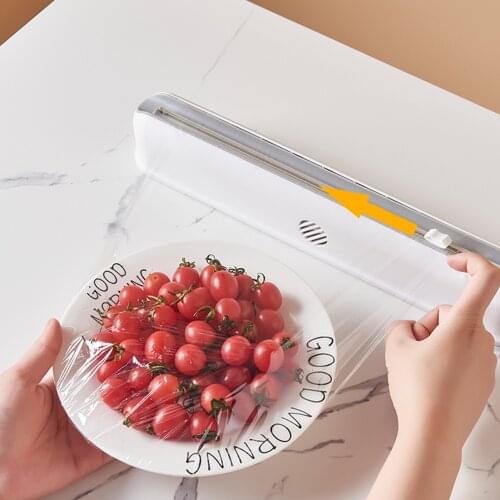 Wall-mounted Food Wrap Dispenser Cutter Foil Cling Film Wrap Dispenser Plastic Sharp Cutter Storage Holder Kitchen Tool