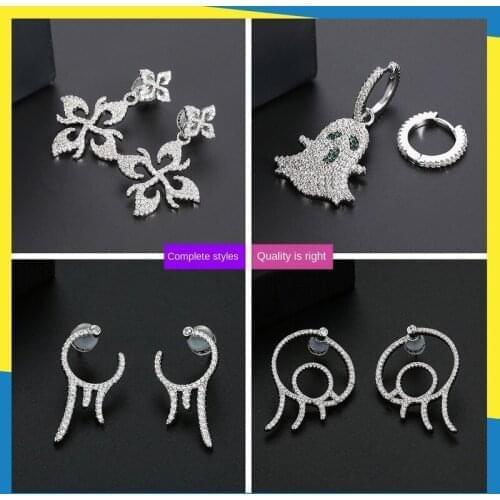 2020 new diamond inlaid sparkle magnolia earrings Korean wave cute little monkey Magnolia women brand jewelry Exquisite
