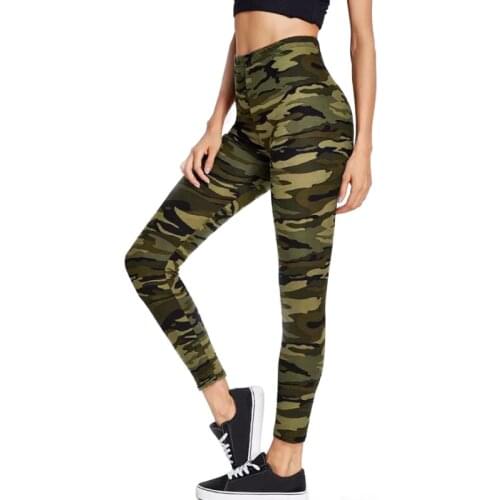 Skinny High Waist Long Pants Casual Camouflage Fitness Leggings Work Out Sportswear Elastic Leisure Leggins Mujer