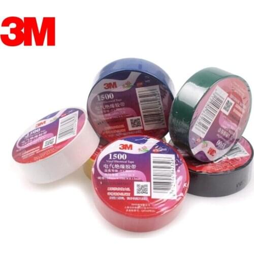 Original 3M Temflex PVC Vinyl Electrical Insulating Tape 1500 For General Use, 18mmX10Mx0.13mm, 10pcs/Pack