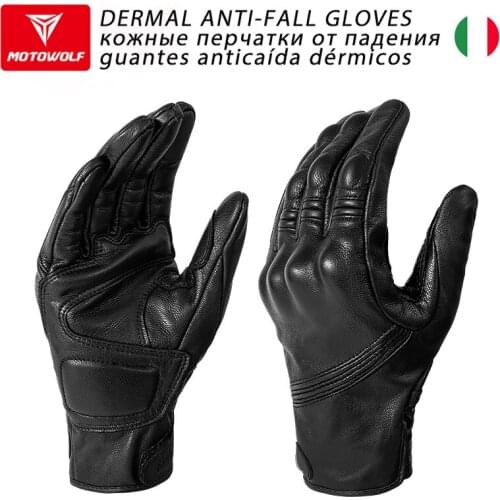 Genuine Leather Motorcycle Gloves Screen Touch Breathable Street Motorbike Racing Gloves Moto Guantes Motocross Riding Gloves