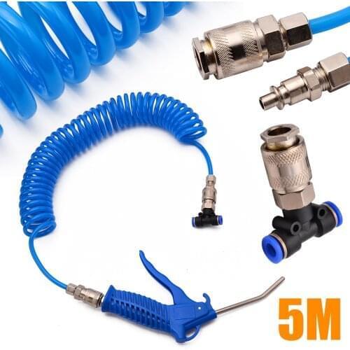 Air Duster Spray Gun with 5m Recoil Hose Truck Dust Blower Clean Nozzle Blow Spray Tool Kit for Car Paint Spray Gun Mayitr