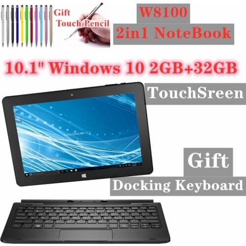 10.1 INCH 2GB DDR+32GB With Docking Keyboard Windows 10 Type-C W8100 Tablet PC Dual Cameras 32-Bit WIFI Bluetooth