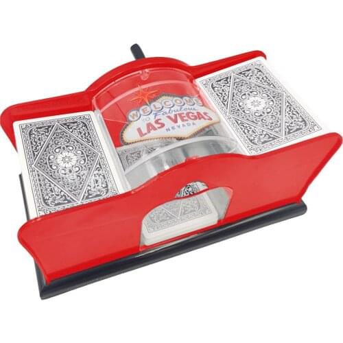 Plastic Hand Cranked Card Shuffler 2 Deck Card Shuffler Manual Card-shuffling Tool Board Games Card Games Shuffling