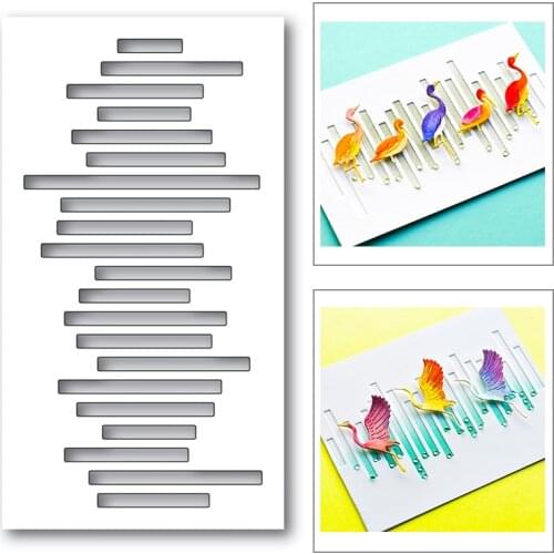 Stripe Die Cut Design Square Frame Dies Metal Cutting New 2021 for Scrapbooking Album Background Paper Crafts Card Making