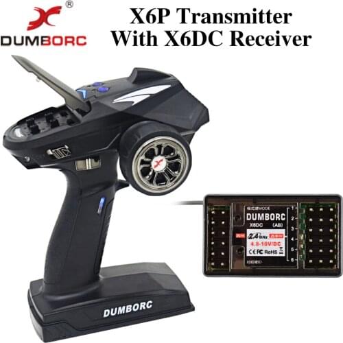 DUMBORC X6P 6CH 2.4G RC Radio Controller Transmitter with X6DC Receiver for RC Car Boat Tank Support DIY Parts