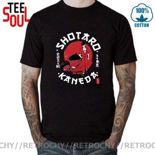 Retrochy Japanese Kanji Anime NEO TOKYO Akira Shotaro kaneda T shirt men Geek Manga Motorcycle T-shirt Nerd Sci-fi Tees 2020 Hot
