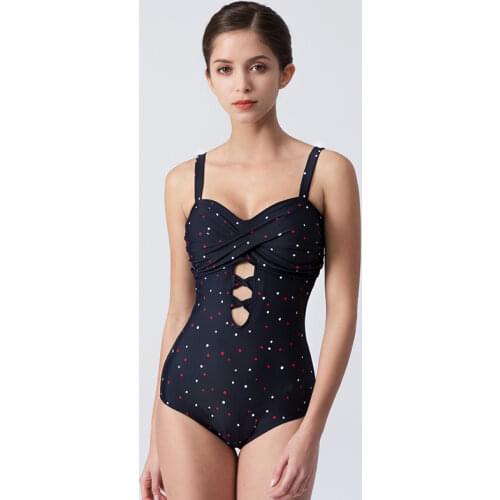 JULY SAND Swimwear Women Dot Printed Fitness One Piece Swimsuit Lady Backless Bathing suit Women Sexy Swimwear