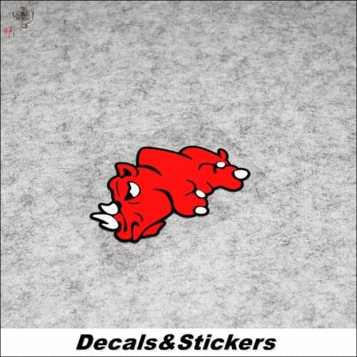 NO.L200 Red Angry Rhino Cartoon 3M Reflective Modified Stickers Car Glass Waterproof Decals Racing Motorcycle Motocross