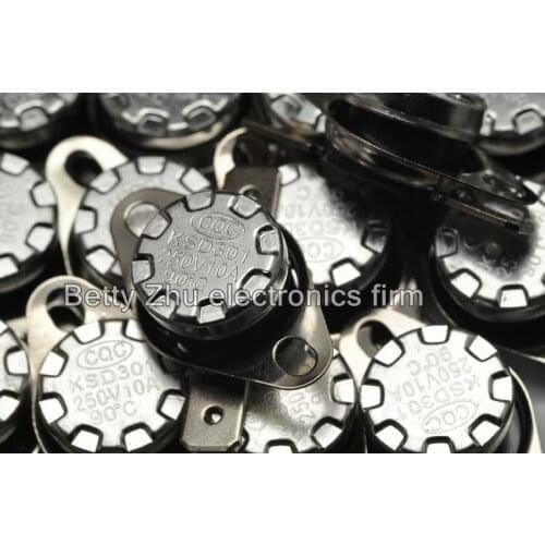 20PCS/LOT KSD302 thermostat / thermal protector / thermostat normally closed switch 90 degrees 250V/10A