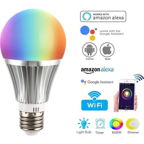 E27 Smart Control Lamp Led RGB Light Dimmable 4W 6W RGBW Led Lamp Colorful Changing Bulb RGBW for Home Bedroom Decor