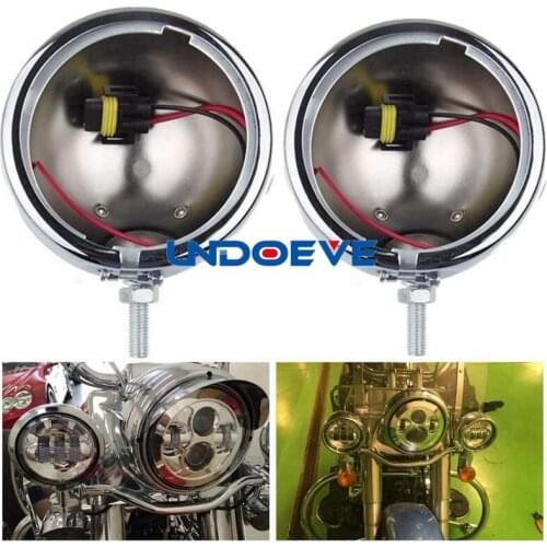 Undoeve 1 Pair 4.5inch Housing Bracket Mout Ring Bracket For Fog Passing Light Lamp Motorcycle Touring Electra
