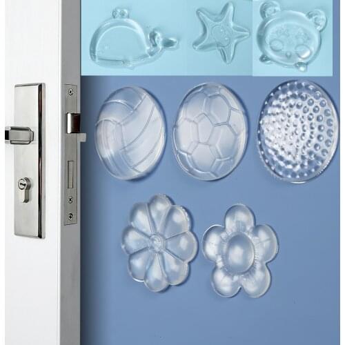 Safety Shock Absorber Door Handle Bumpers Mute Door Stoppers Wall Protection Security PU Waterable Transparent Wall Protectors