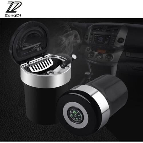 ZD 1X Car LED ashtray Multifunctional with compass For VW polo passat golf Honda civic accord Peugeot 206 307 407 Accessories