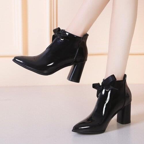 Women Black Ankle Sock Boots 2019 Fashion Stretch Boots Thin heels High Heels Pointed Toe Women Shoes Spring Autumn U15-20