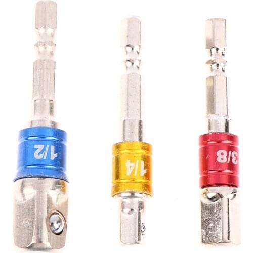 1PC Drill Socket Adapter Impact Drill Extension Drill Bits Bar Socket Adapter 1/4 3/8 1/2 Size Hex Shank Square Head Drill Bit