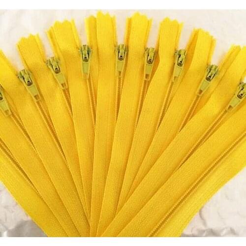10pcs 20cm (8 Inch) Yellow Nylon Coil Zippers Tailor Sewer Craft Crafters &FGDQRS
