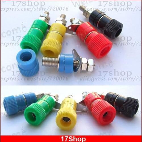 200pcs/lot 5 colors 4mm Binding Post for Speaker Cables Banana plug Power Test Probes