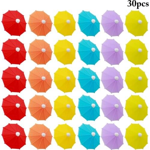 30pcs/set Wine Glass Charm Creative Silicone Umbrella Drink Glass Marker Party Favor Bar Accessories Tools Random Color