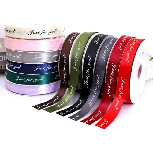 5Yards Just For You Printed Polyester Ribbons Gifts Box Packaging Christmas Wedding Party DIY Bowknot Card Cake Decoration