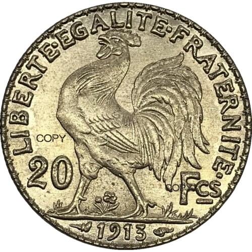 Aliexpress france France Gold 20 Francs 1913 Gold Marianne Rooster Brass Metal Copy Coin