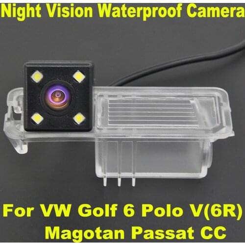 Ccd Car CCD 4 LED night Reverse Backup Parking Waterproof Rear View Camera For VW Polo V (6R) Golf 6 VI Passat CC Magotan