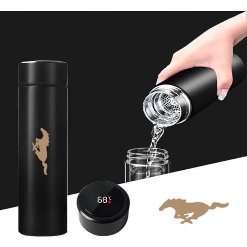 For Ford Mustang GT SHELBY Car Accessories Display Vacuum Flasks Travel Car Soup Coffee Mug Thermos Water Bottle