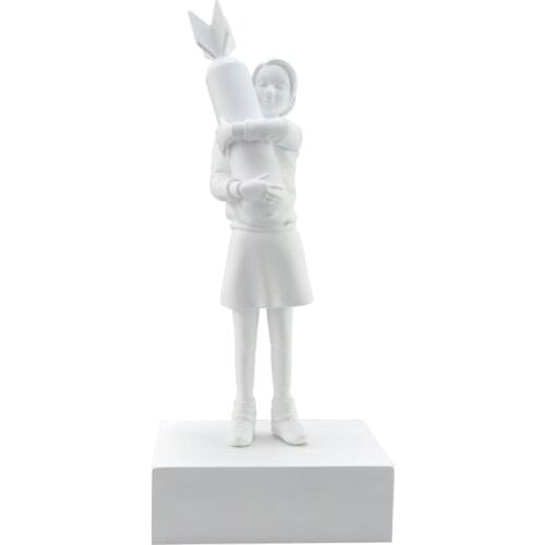 Banksy Bomb Girl Modern Sculpture Bomb Hugger Statue Resin Table Piece Bomb Love England Art House Decor Figure