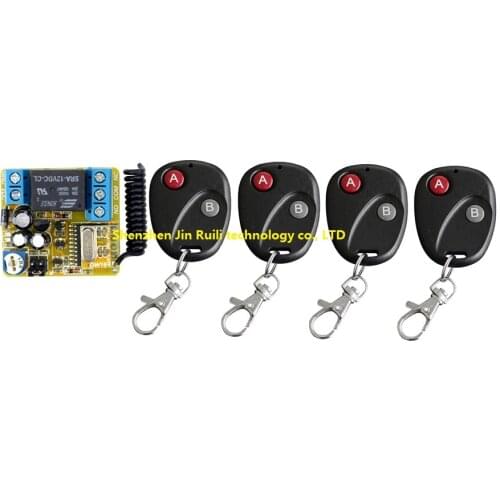 DC12V 1CH Wireless Time delay Remote Control Switch System Transmitter with Two-button Receiver for Appliances Gate Garage Door