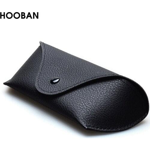 HOOBAN Luxury EVA Zipper Sunglasses Case High Quality Black PU Leather Protective Glasses Box