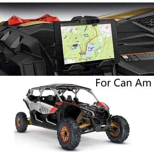 For Can Am Maverick X3 Models 2017-2021 Electronic Device Holder With Integrated Storage Smartphone Navigation Stand Black