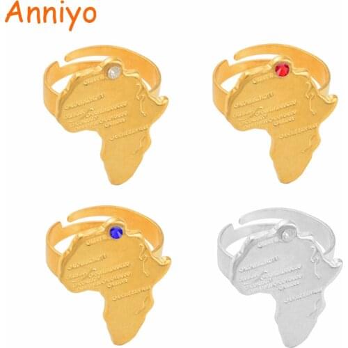 Ancient African Map Ring for Women Girls Silver Color/Gold Color Africa Free Maps Ring With Rhinestone #141206
