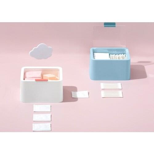 Divided Double-layer Cotton Storage Box Dresser Cotton Swabs Small Accessories Dust-proof Finishing Box With Cover
