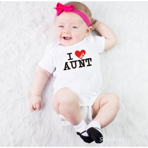 I Love My Aunt Baby Rompers Baby Boy Girl Clothes Cotton Infant Baby Jumpsuits Newborn Clothes Baby Outfits 0-24M
