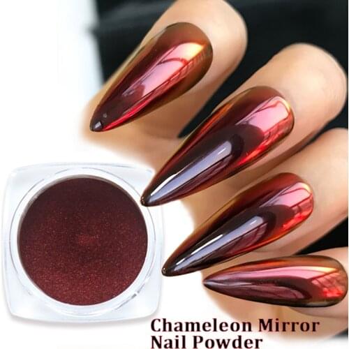 Chameleon Mirror Nail Powder Glitter Metallic Metal Chrome Pigment Powder Decoration Gel Polish Nail Art Dust Dazzling Accessory