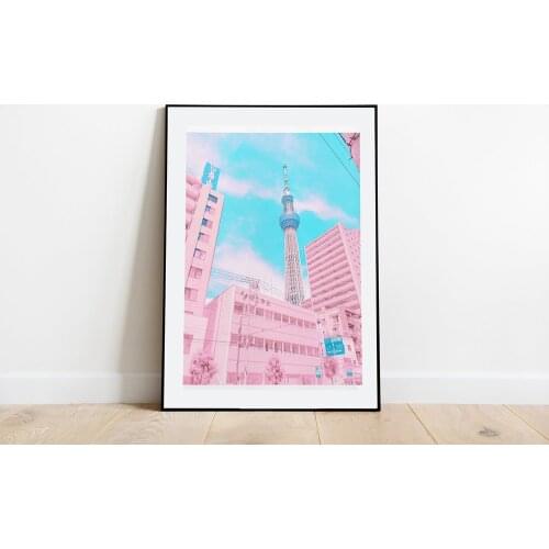 HD Printed Japan Tokyo Tower Canvas Painting Wall Art Scenery Poster Home Decor Living Room Modular Strees Trees Pictures Frame