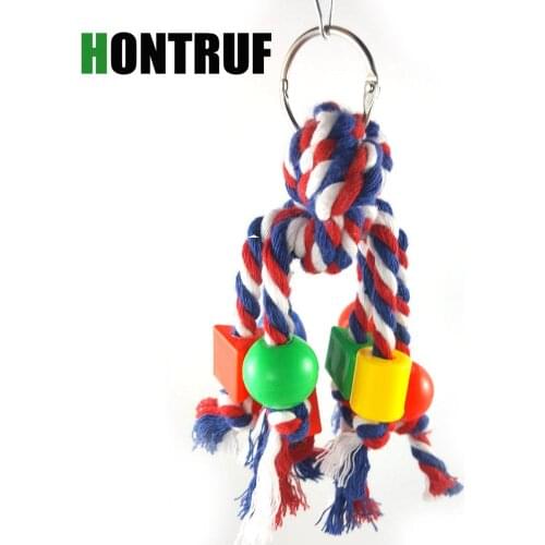 Parrot Toy Bird Toy Cotton Rope Bite Toy Parakeet Agapornis Fischeri Small and Medium Parrot Toy Pet Supplies
