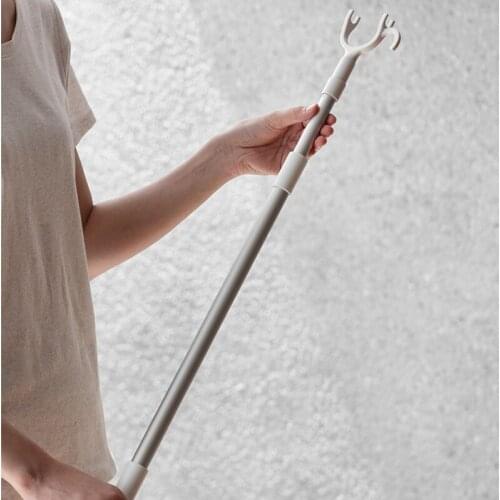 China best selling household clothes hanger forks laundry hanging stretchable drying pole with aluminium hooks