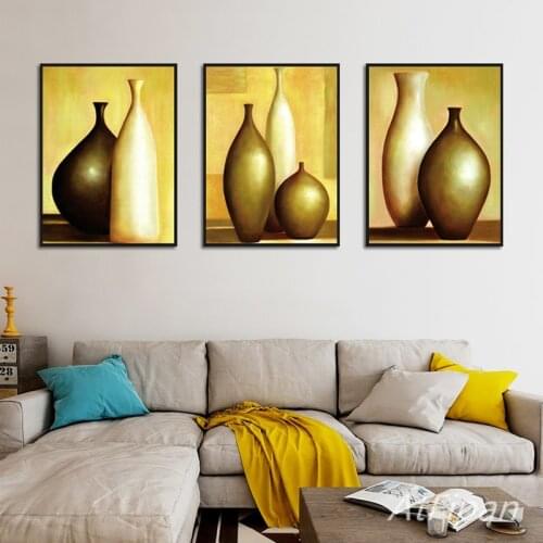 Classic Retro Poster Golden Different Shaped Bottles Art Home Wall Decor Painting Canvas Prints Poster Modern Space Art Picture