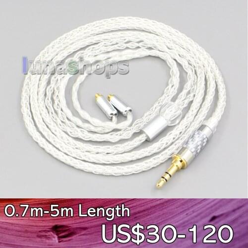 LN006577 3.5mm 2.5mm 4.4mm XLR 8 Core Silver Plated OCC Earphone Cable For AKG N5005 N30 N40 MMCX