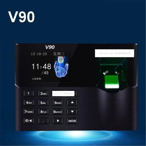 V90 Fingerprint Attendance Punch Card Machine Fingerprint to Work Fingerprint Machine Sign Machine Punch Card Machine