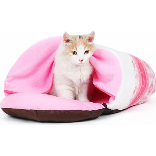 Lovely dogs cats pink sleeping bag sofas doggy autumn winter bed puppy kennels pet dog cat nest products pets accessories 1pcs