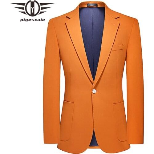 Mens Elegant Casual Long Sleeve Blazers Red Orange Blazer For Men Slim Fit Male Wedding Prom Stage Blazer Big Size 5XL Q1312