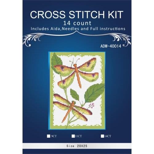 Oneroom dragonfly Embroidery Needlework Crafts 14CT Unprinted DMC DIY Quality Cross Stitch Kits Handmade Arts Decor